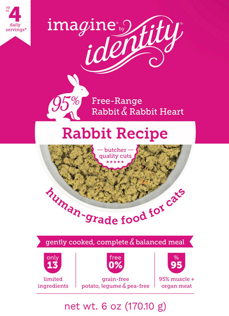 Gently Cooked 95% Rabbit Fresh Frozen Cat Food | Human Grade Cat
