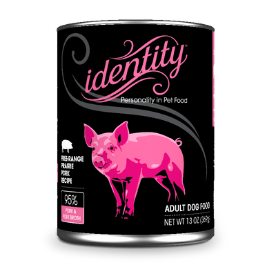 Identity 95% Free-Range Prairie Pork & Pork Broth Pate Dog Food, 13 oz can