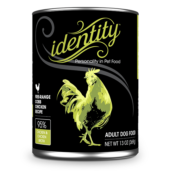 Identity 95% Free-Range Cobb Chicken & Chicken Broth Pate Dog Food, 13 oz can (12 per case)