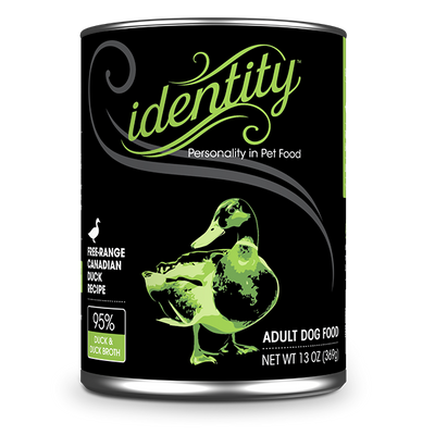 Identity 95% Free-Range Canadian Duck & Duck Broth Pate Dog Food, 13 oz can (12 per case)