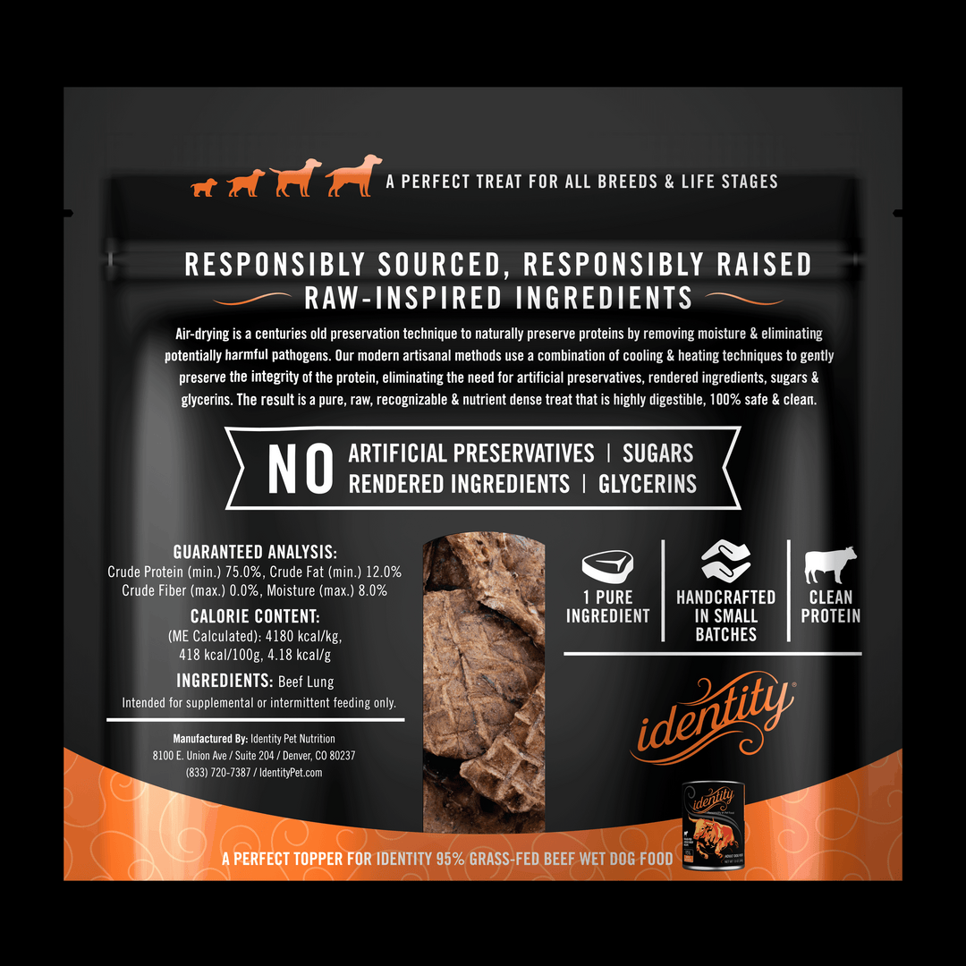 Power Protein 100 Pure Guilt Free Air Dried Beef Lung Dog or Cat Treats