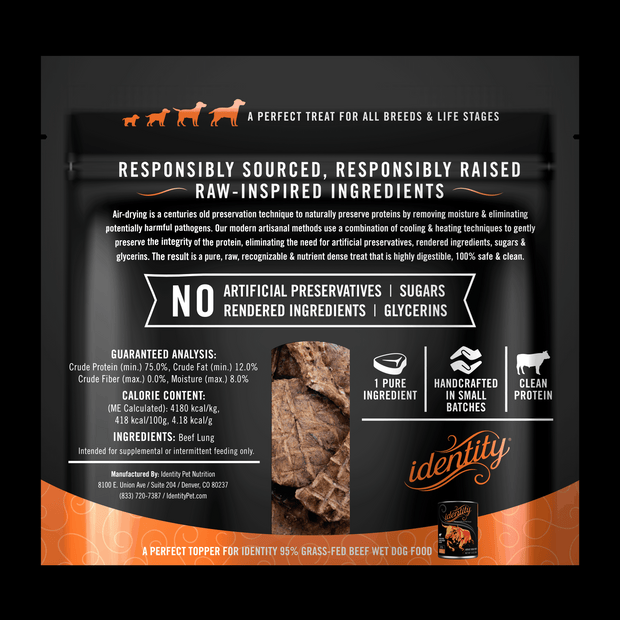 Power & Protein | 100% Pure, Guilt-Free Air-Dried Beef Lung Dog Treats