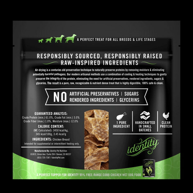 Healthy & Hip | 100% Pure, Guilt-Free Air-Dried Chicken Breast Dog or Cat Treats