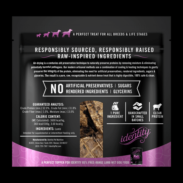Lamb Lung Limited Ingredient Low Calorie Dog Treats by identity