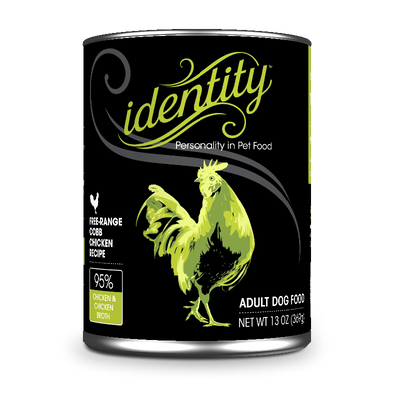 Identity 95% Free-Range Cobb Chicken & Chicken Broth Pate Dog Food, 13 oz can