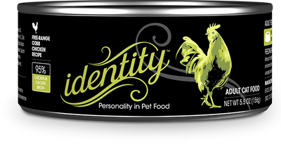 Identity 95% Free-Range Cobb Chicken & Chicken Broth Pate Cat Food, 5.5 oz can (24 per case)