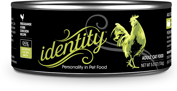 Identity 95% Free-Range Cobb Chicken & Chicken Broth Pate Cat Food, 5.5 oz can (24 per case)