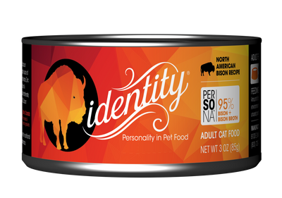 Identity 95% North American Bison & Bison Broth Pate Cat Food, 3 oz can (24 per case)