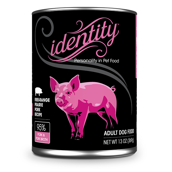 Identity 95% Free-Range Prairie Pork & Pork Broth Pate Dog Food, 13 oz can (12 per case)