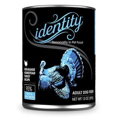 Identity 95% Free-Range Heritage Turkey & Turkey Broth Pate Dog Food, 13 oz can (12 per case)