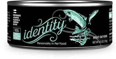 Identity 95% Sustainable Atlantic Salmon, Salmon Broth & Herring Pate Cat Food, 5.5 oz can (24 per case)