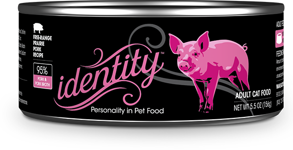 Identity 95% Free-Range Prairie Pork & Pork Broth Pate Cat Food, 5.5 oz can (24 per case)